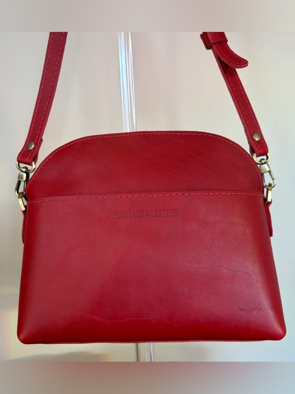 Portland Leather Eclipse Ruby Red Crossbody NWOT - image 15